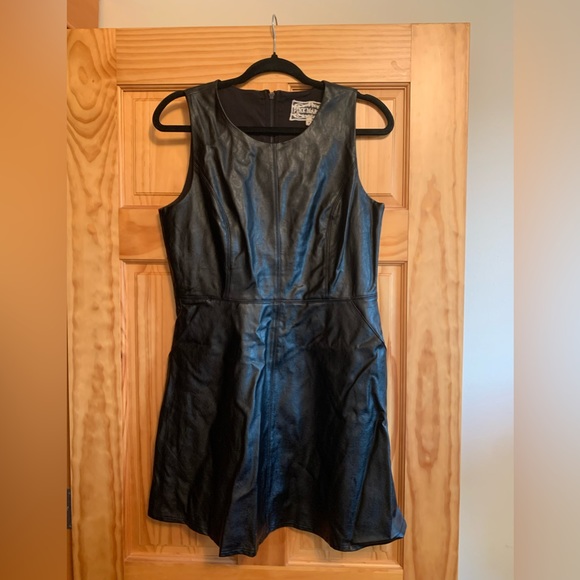 Black Faux Leather Dress - Picture 1 of 2